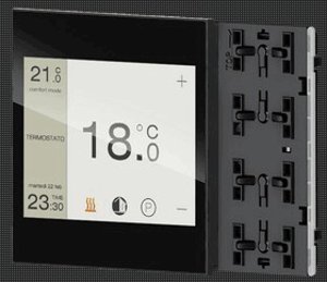Touch&See Display mit 2-fach Taster, Leds Farbe: blau / grün