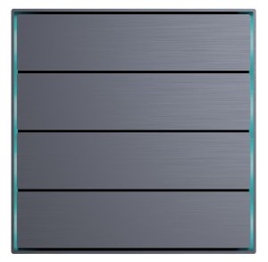 Dora serie 4-8 gangbutton KNX, + type metal Alu-eloxal, modular buttons,  temperature sensor, thermostat parametered, 2 analog input Anthracite Gray