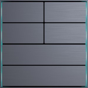 Dora-Serie KNX-Taster, Anthrazitgrau, 4-fach / 6 Tasten, eloxiertes Aluminium, lineares Design, interner Temperatursensor, 2 externe Eingänge. 86 x 86 x 8 mm