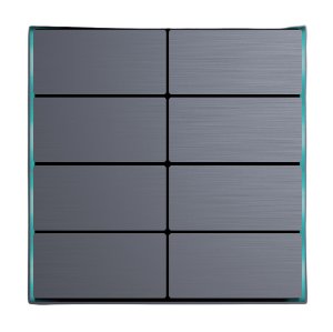 Dora-Serie KNX, Antikgrau, 8 Tasten, eloxiertes Aluminium, interner Temperatursensor, 2 externe Eingänge. 86 x 86 x 8 mm