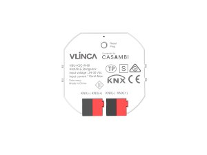 KNX to CASAMBI and CASAMBI to KNX Bridge. Input 24-30Vdc. IP20. 16 KNX Channels. 16 CASAMBI Scenes. White