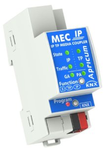 Apricum MECip - KNX IP Router mit 4 Kanälen für Tunneling, 2TE, REG